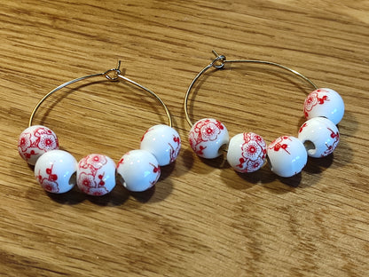 Porcelain hoop earrings
