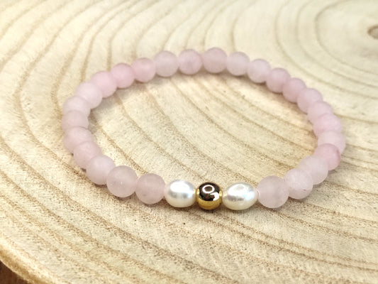 NEW - Frosted Pink AGATE Bracelet
